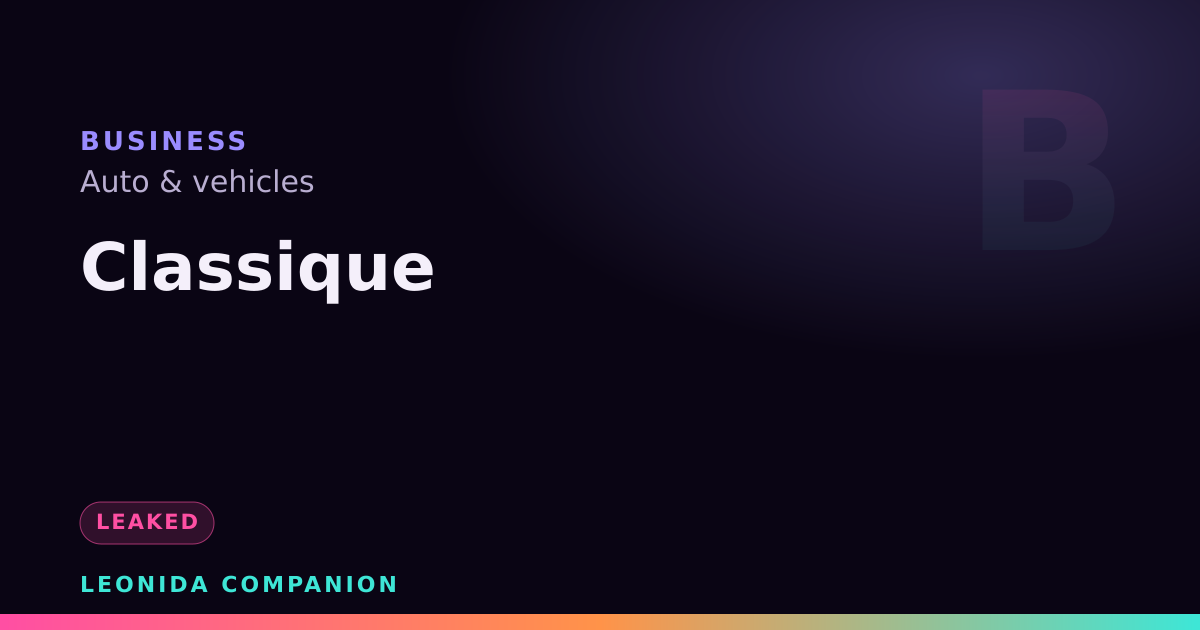 Classique — GTA 6 business