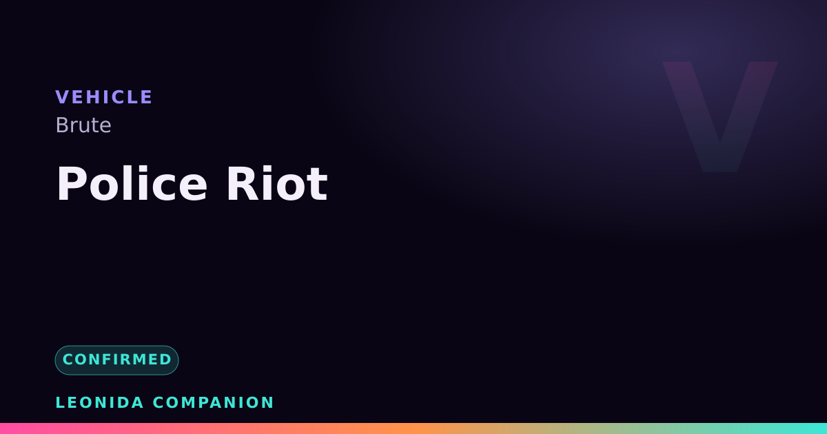 Police Riot — GTA 6 vehicle